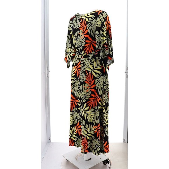 NWT G BY GIULIANA ECOLUXE KNIT DRESS‎ BLACK PALM LARGE - Picture 6 of 12